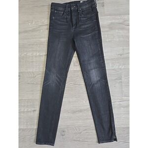 Rag & Bone Skinny Black Jeans Women 25 Anfield Back Ankle Zipper Hi Rise Stretch